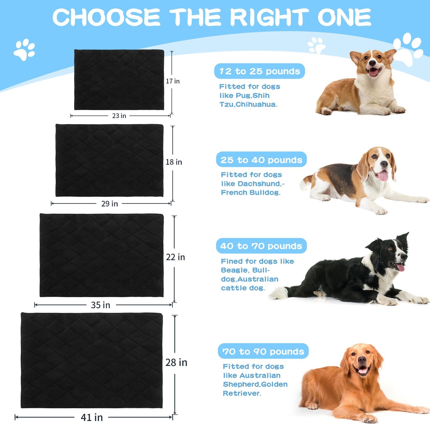 HOMBYS Indestructible Dog Bed for Crate,Large Waterproof Chew Proof Dog Bed,Reviserable Durable Dog Bed for Aggressive Chewers,Machine Washable Tough Dog Bed,Reversible Pee Proof Fleece Flat Dog Pad