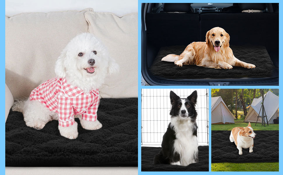 HOMBYS Indestructible Dog Bed for Crate,Large Waterproof Chew Proof Dog Bed,Reviserable Durable Dog Bed for Aggressive Chewers,Machine Washable Tough Dog Bed,Reversible Pee Proof Fleece Flat Dog Pad