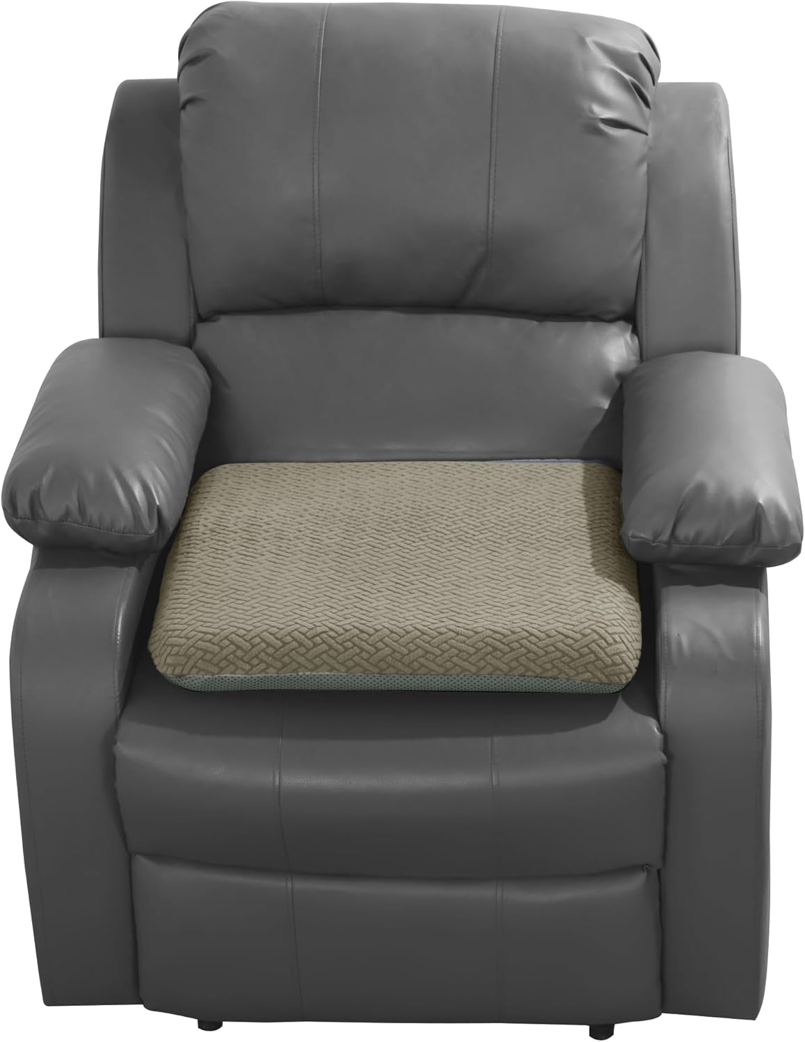 HOMBYS Tufted Furry Recliner Seat Cushion for Elderly Foam Curved Edge Large Square Seat Cushion for Recliner Chair, Floor Pillow, Office Chair, Car, No Pressure on Thighs