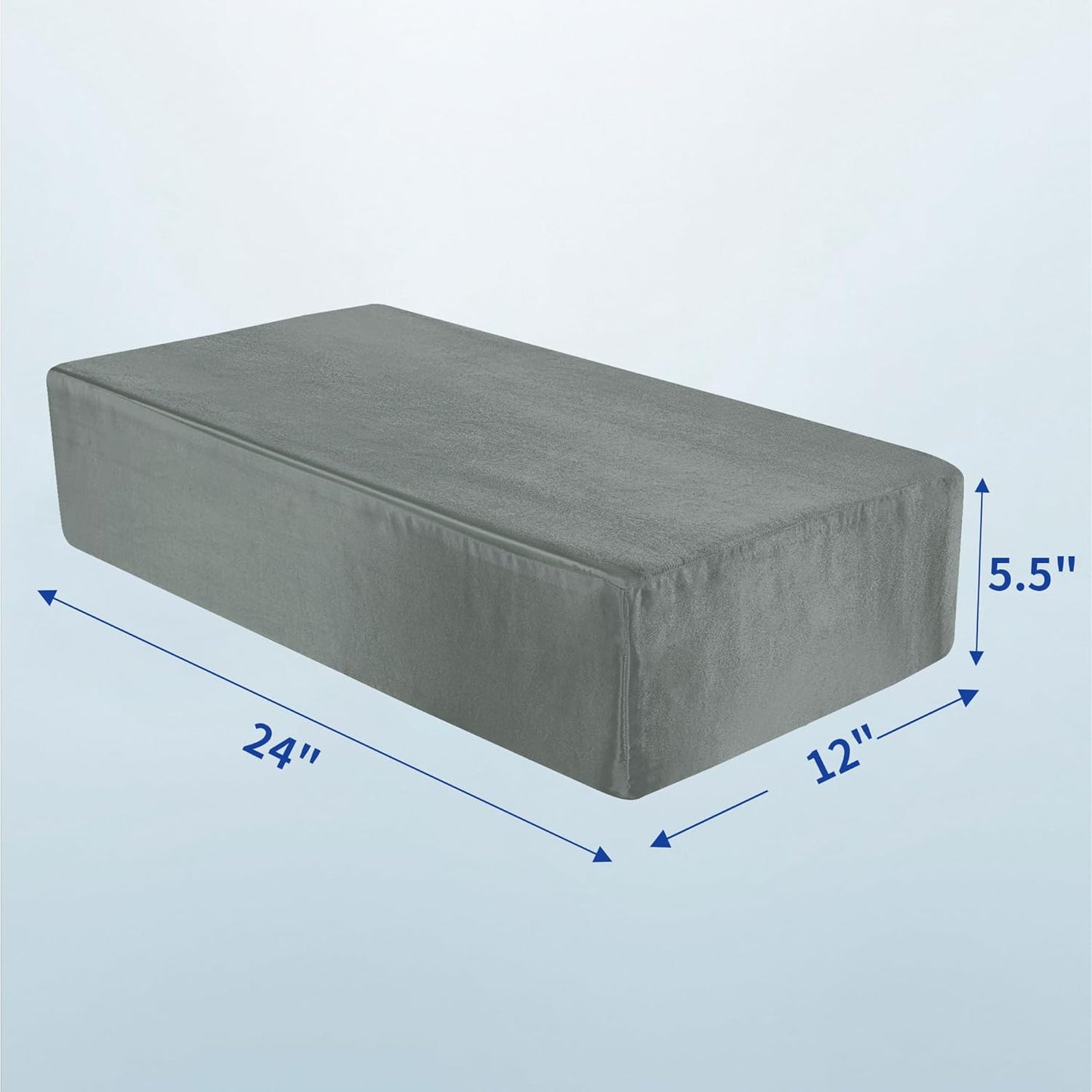 HOMBYS Pillowcase for Cube Pillow-Silky and Smooth Satin Pillowcase with Hidden Zip (ONLY Pillowcase) (24"x12"x5.5")