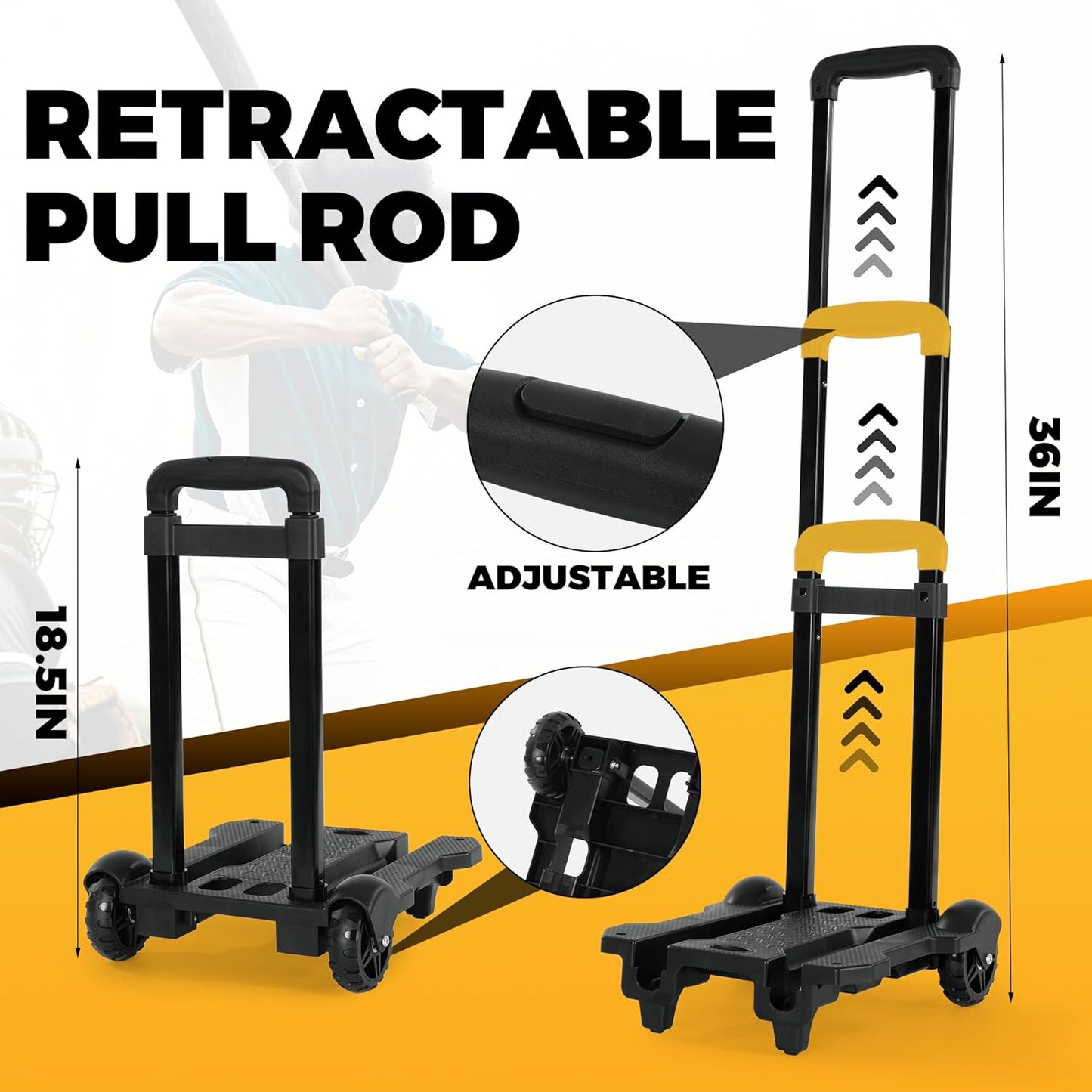 HOMBYS Baseball Bucket Bag with Wheels, Softball Bag Bucket Bag with Multiple Pockets Coaching Accessories for Balls Bat Gloves (Bucket Not Included)