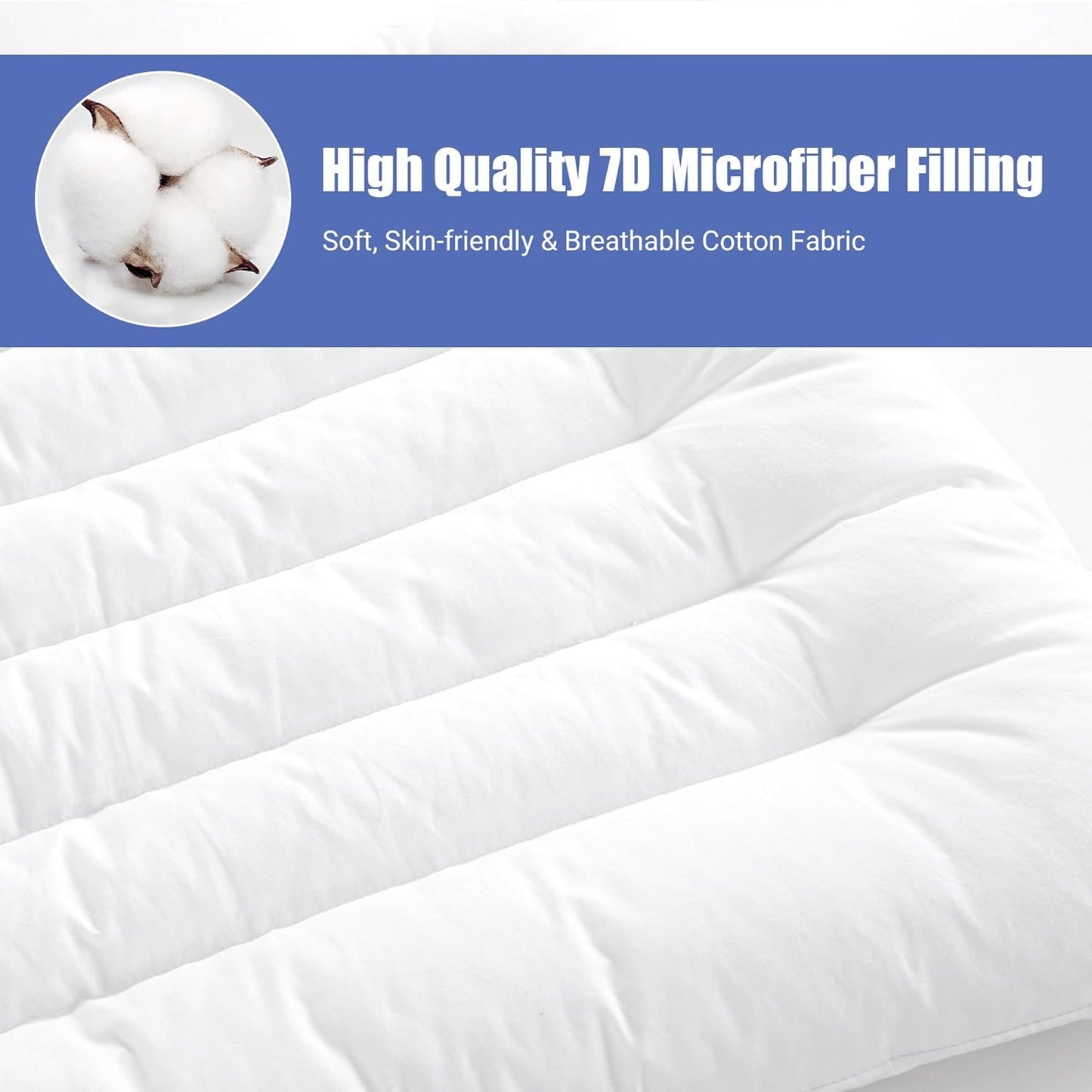 HOMBYS Ultra Thin Flat Pillow for Sleeping, 2.5 inch Thick High Support Stomach Sleeping Pillow, Slim Bed Pillow, Thin Pillow for Back Sleeper-Standard Size 18x26, Machine Washable