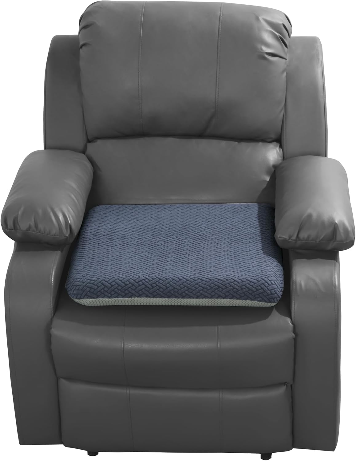 HOMBYS Tufted Furry Recliner Seat Cushion for Elderly Foam Curved Edge Large Square Seat Cushion for Recliner Chair, Floor Pillow, Office Chair, Car, No Pressure on Thighs