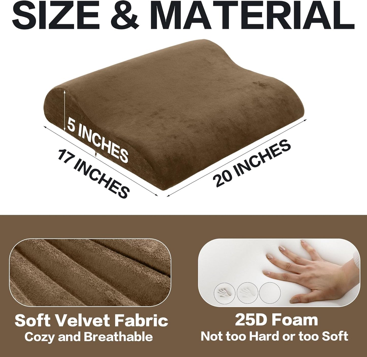 HOMBYS Extra Large Recliner Leg Pillow, Foam Foot Rest Cushion Wave Shape Recliner Footrest Extender, Multi Purpose Back & Lumbar Support Pillow for Bed, Sofa Couch