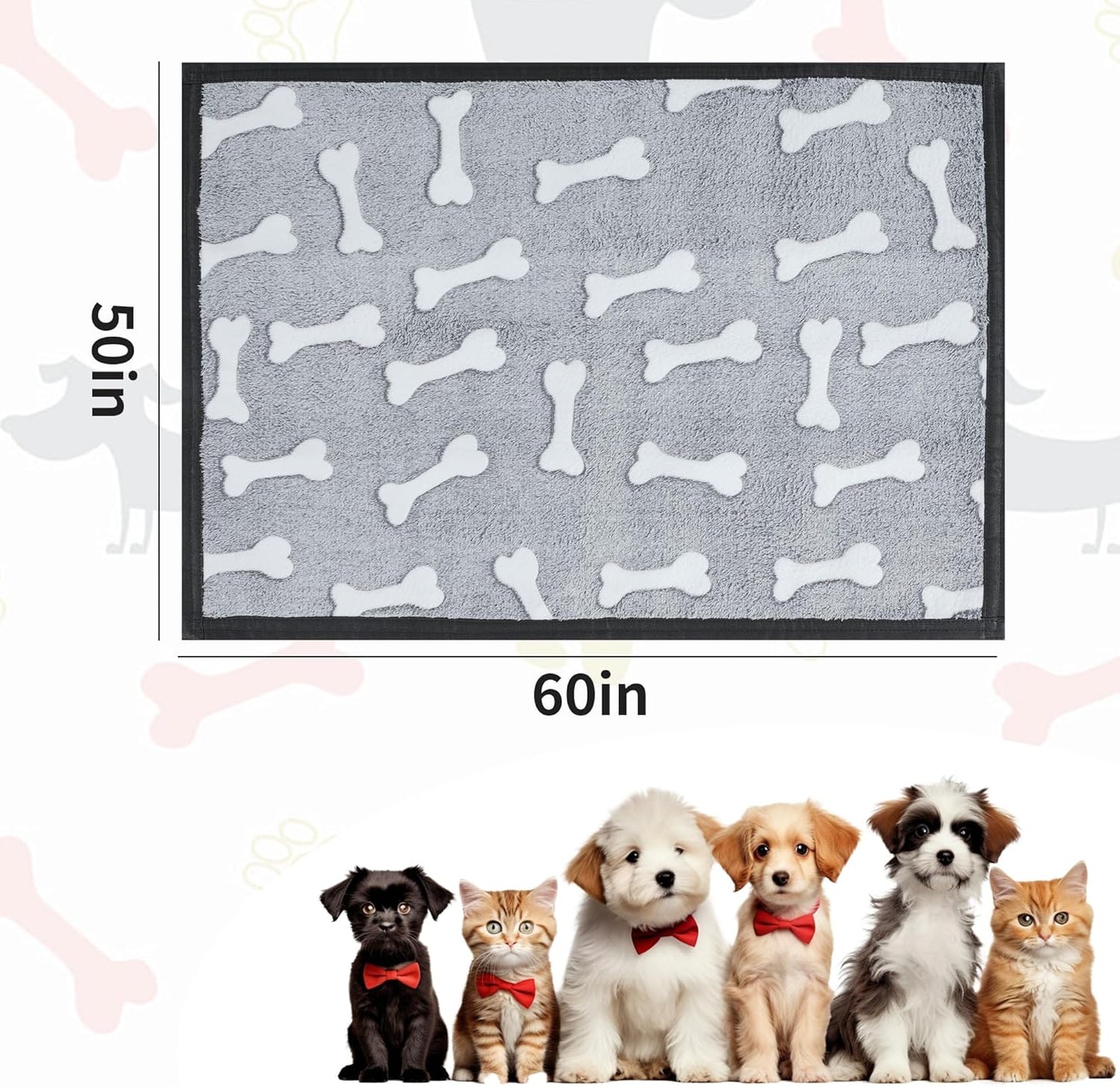 HOMBYS Chew Proof Dog Blanket Indestructible Dog Blanket for Dogs, Tear Proof and Leak Proof, Soft Flannel Fleece Pet Blanket for Sofa, Bed & Furniture Protection