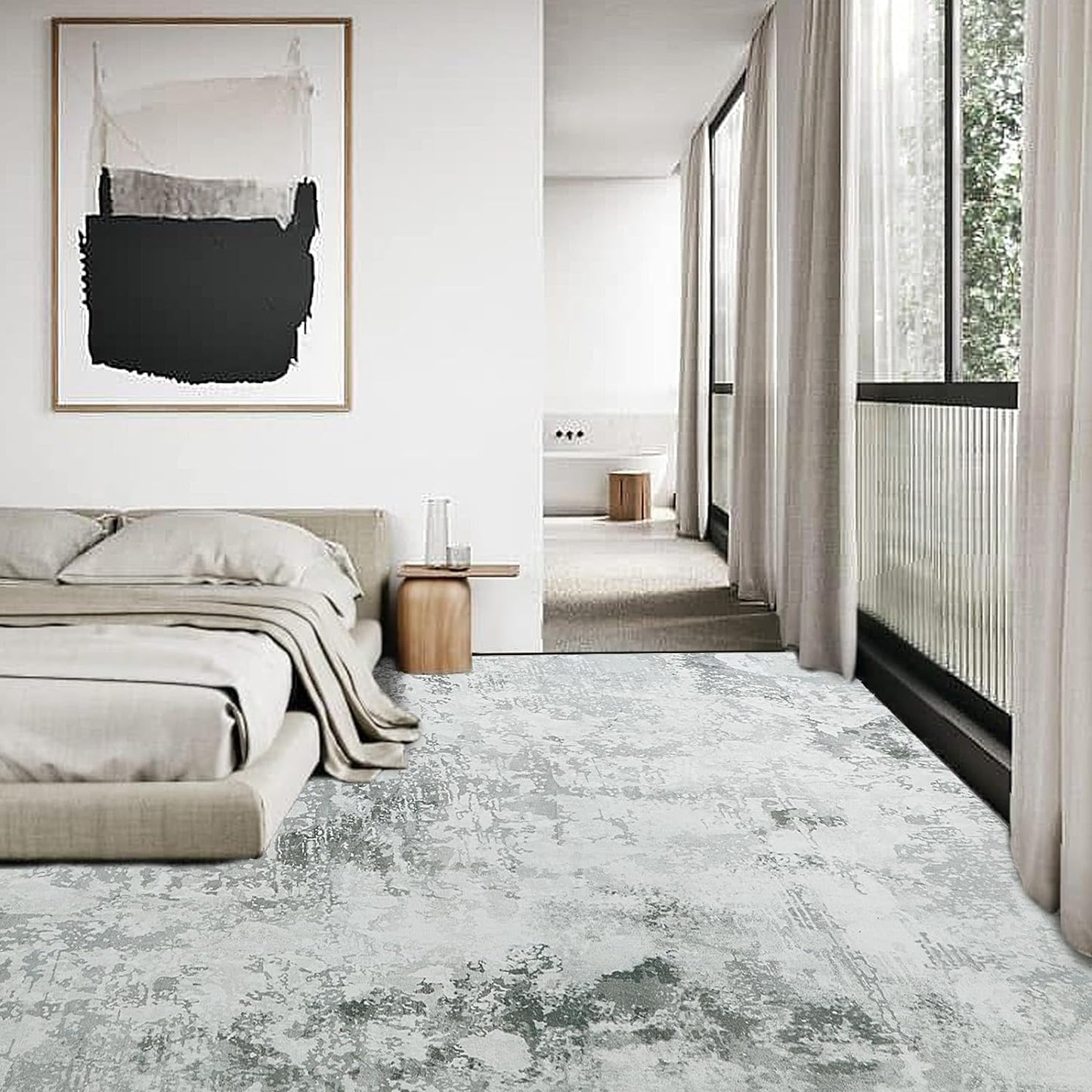 HOMBYS Modern Area Rug for Living Room Bedroom, Large Abstract Floor Carpet with Non-Slip Backing for Indoor Office Dining Room, Boho Farmhouse Home Deco, Machine Washable
