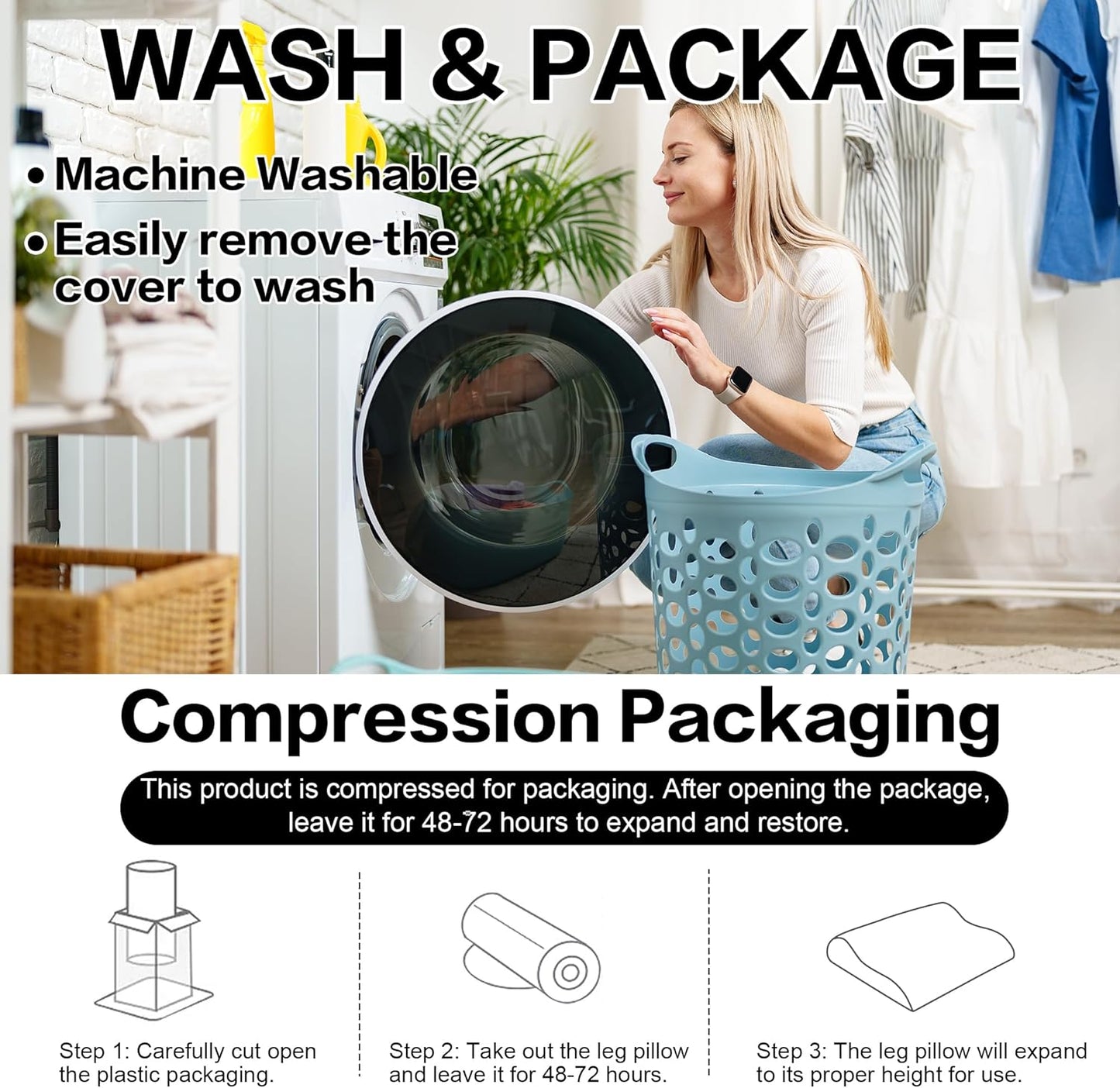 HOMBYS Extra Large Recliner Leg Pillow, Foam Foot Rest Cushion Wave Shape Recliner Footrest Extender, Multi Purpose Back & Lumbar Support Pillow for Bed, Sofa Couch