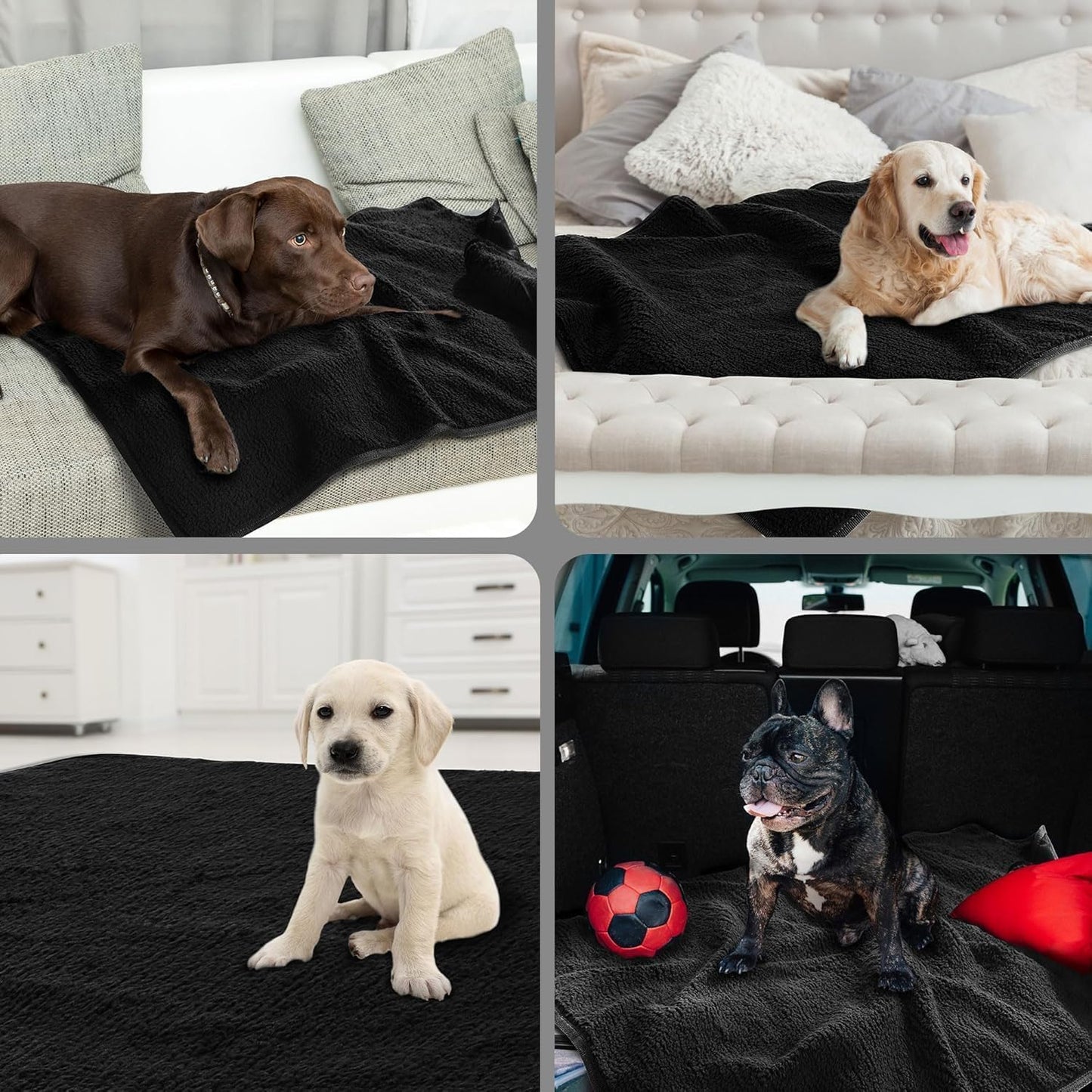 HOMBYS Chewproof Dog Blanket for Dogs, Leak Proof Soft Furry Pet Blanket Couch Cover Protection, Sofa, Bed & Furniture Protector, Indestructible Dog Blanket for Chewers