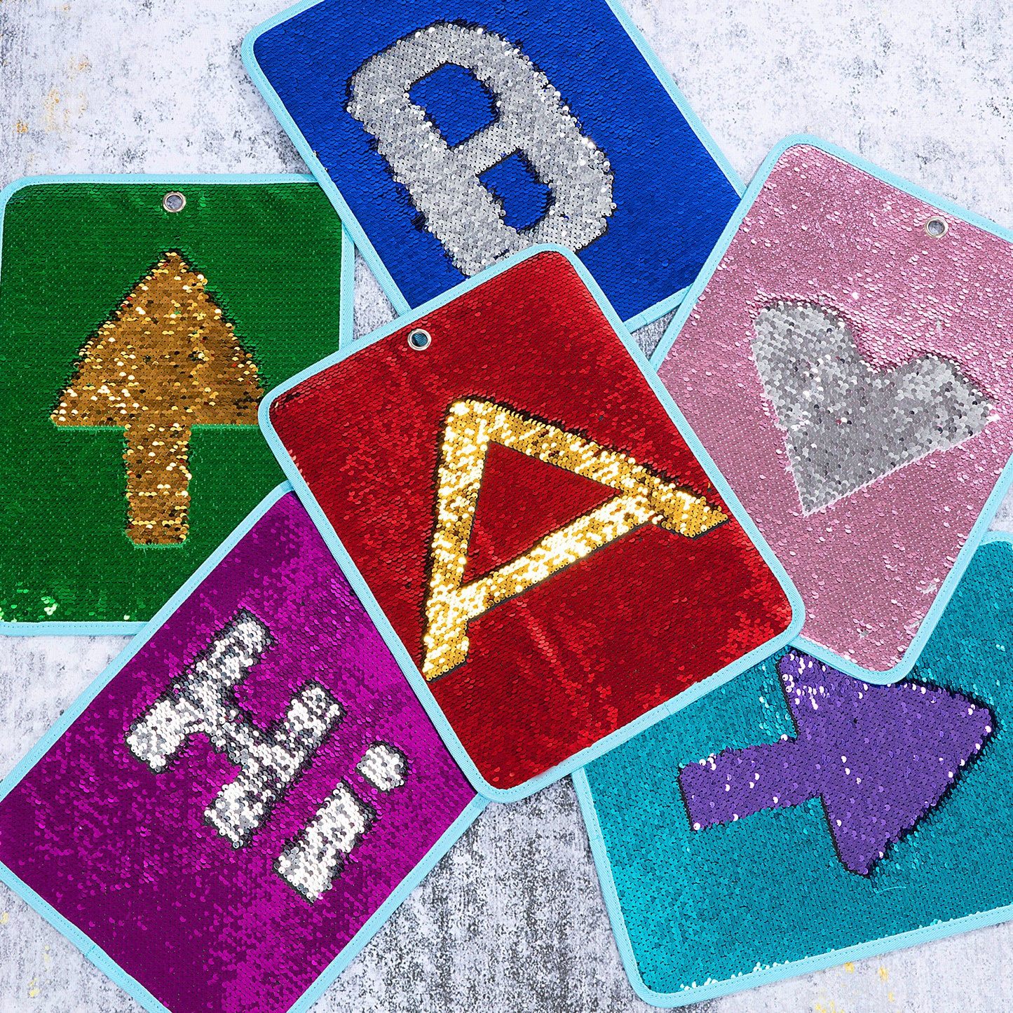 HOMBYS 12 Packs Sequin Fabric Wall Panel for Kids, Reversible Sensory Wall Sequin Flip Fabric Mat Wall Hangings Decoration, Fun Toys for Early Learning and Play, 15.7” x 11.8”