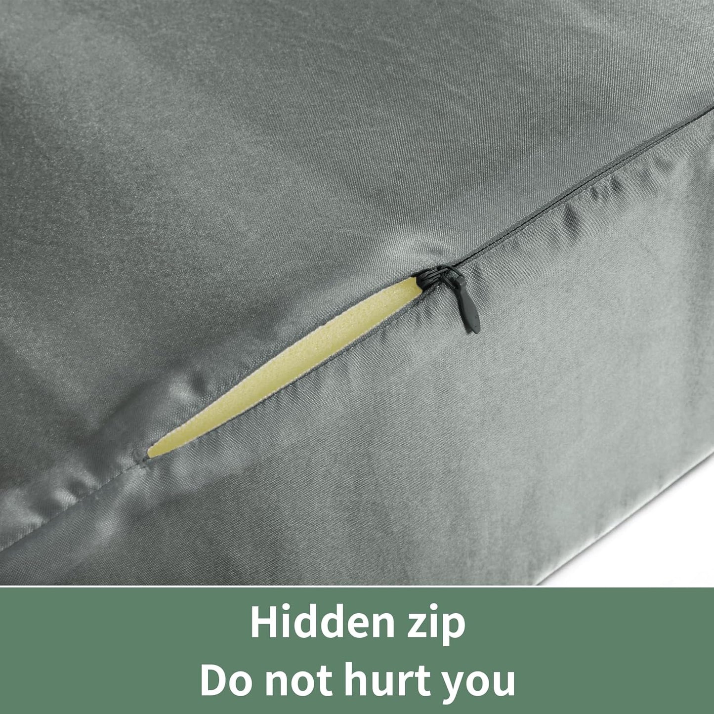 HOMBYS Pillowcase for Cube Pillow-Silky and Smooth Satin Pillowcase with Hidden Zip (ONLY Pillowcase) (24"x12"x5.5")