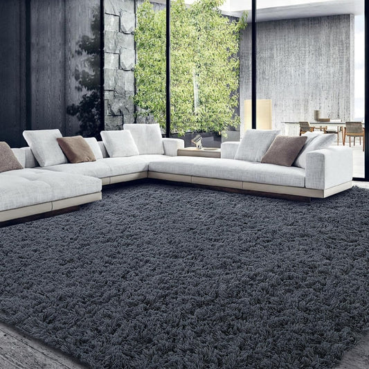 HOMBYS Shaggy Area Rug, Ultra Fuzzy Large Plush Faux Fur Carpet for Living Room Bedroom, Non-Skid Fuzzy Rug for Kids Playroom Home Decor