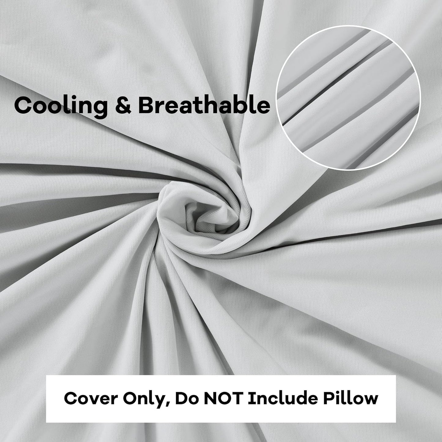 HOMBYS Cooling Bed Wedge Pillow Cover 1 Pack Q-max 0.4 Cool Pillowcases Super Soft & Skin-Friendly with Zipper Design, Removable & Machine Washable Pillowcase (Pillow not Include)