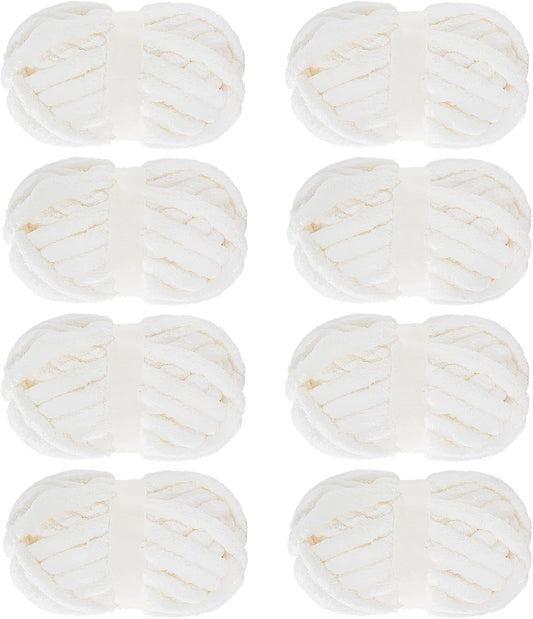 Hombys Cream White chunky chenille yarn image 1