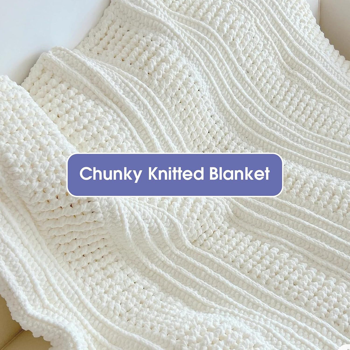 Hombys Cream White chunky chenille yarn image 5