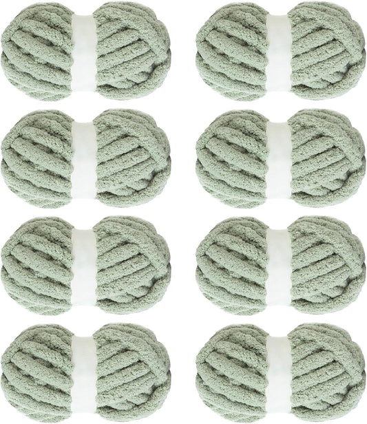 Hombys Sage Green chunky chenille yarn image 1