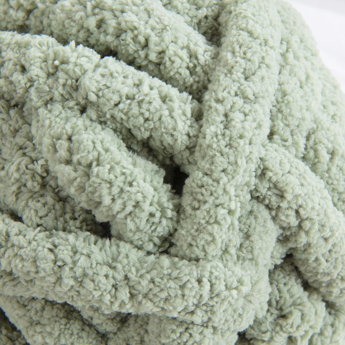 Hombys Sage Green chunky chenille yarn image 4