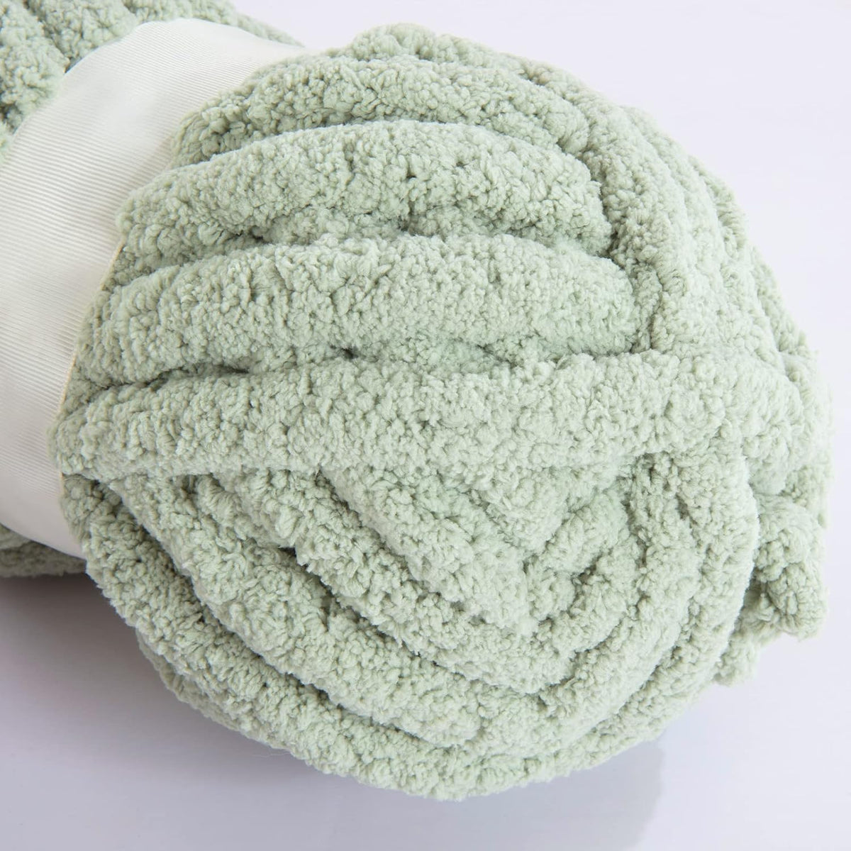 Hombys Sage Green chunky chenille yarn image 7