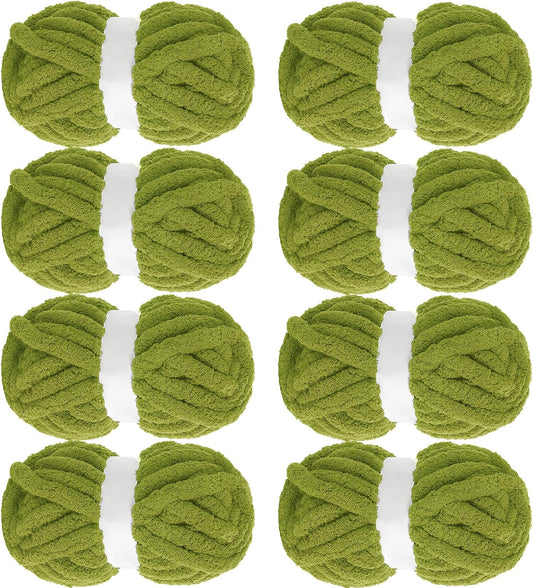 Hombys Olive Green chunky chenille yarn image 1