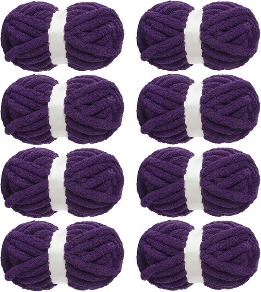 Hombys Dark Purple chunky chenille yarn image 1