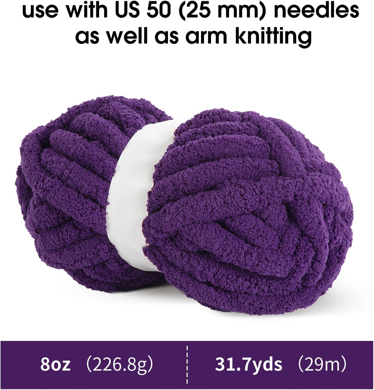 Hombys Dark Purple chunky chenille yarn image 2