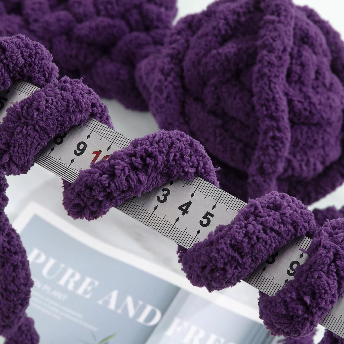 Hombys Dark Purple chunky chenille yarn image 3