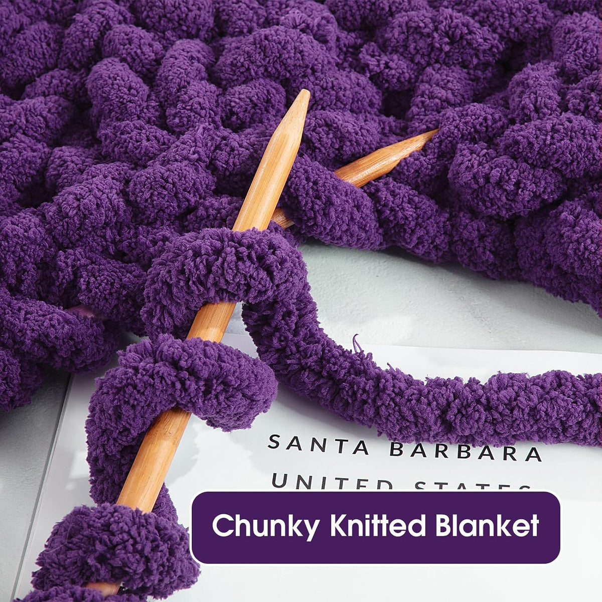 Hombys Dark Purple chunky chenille yarn image 5