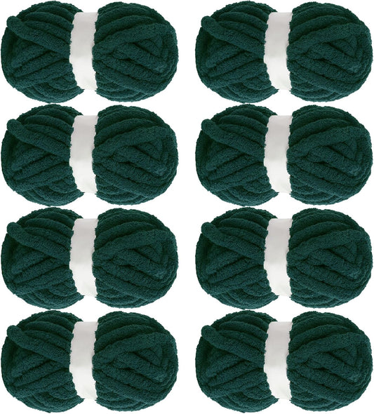 Hombys Dark Green chunky chenille yarn image 1