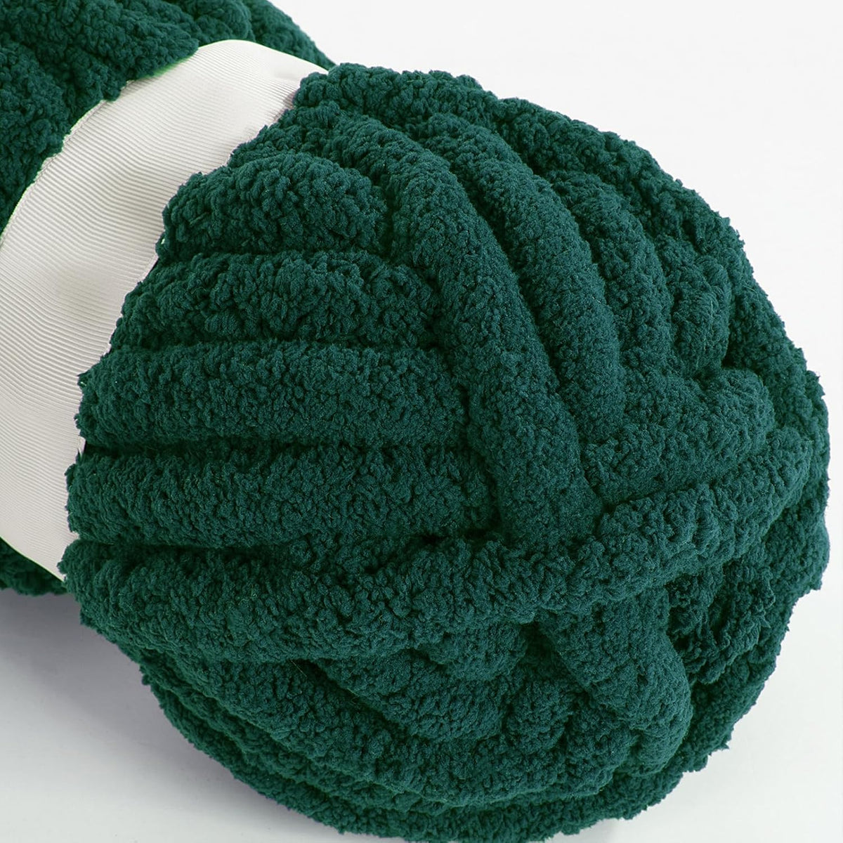 Hombys Dark Green chunky chenille yarn image 6