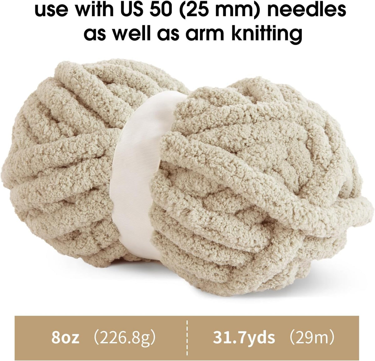 Hombys Khaki chunky chenille yarn image 2