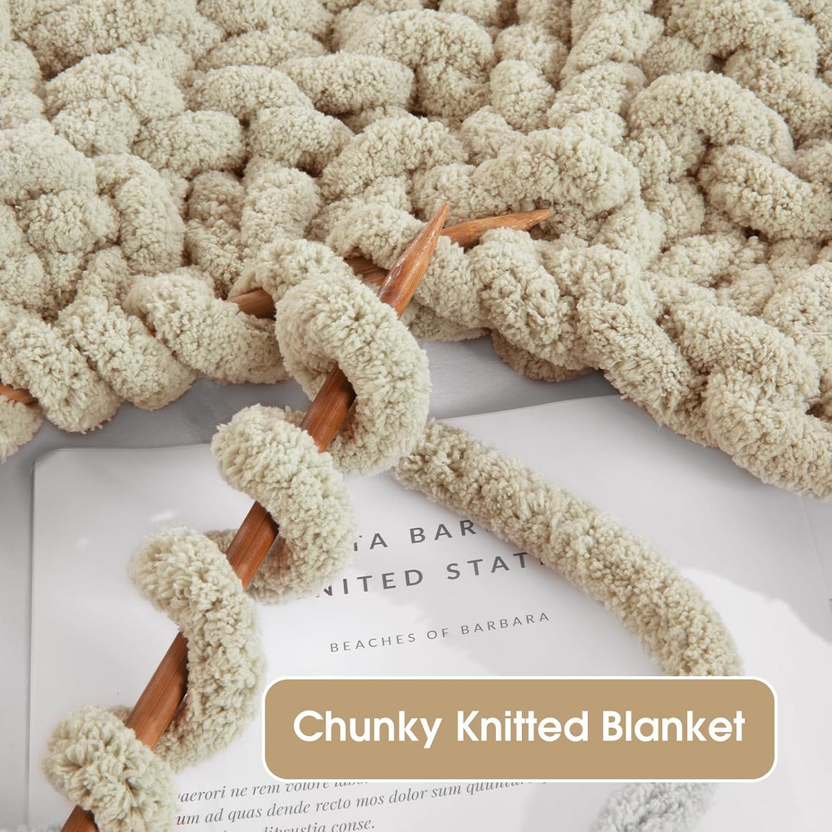 Hombys Khaki chunky chenille yarn image 3