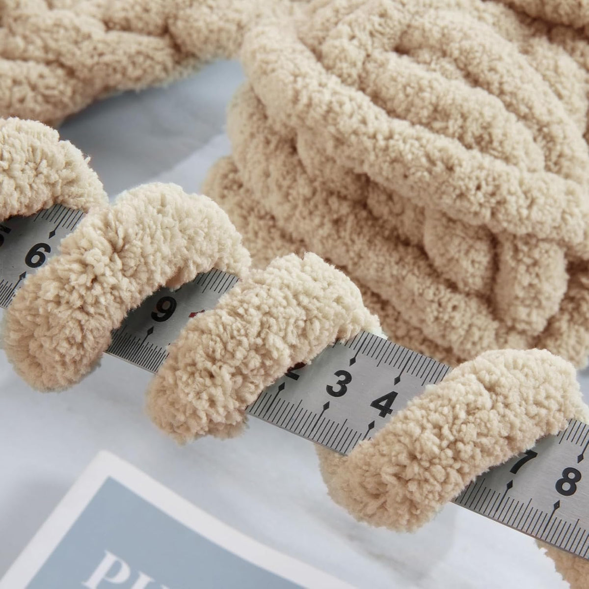 Hombys Khaki chunky chenille yarn image 5