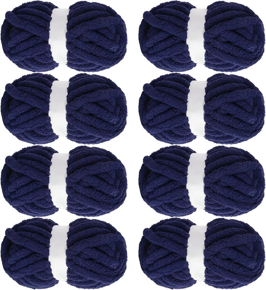 Hombys Navy Blue chunky chenille yarn image 1