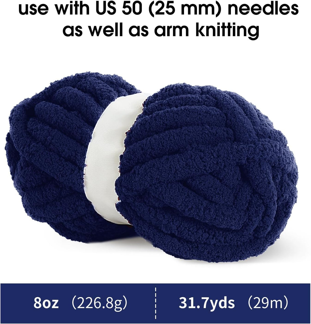 Hombys Navy Blue chunky chenille yarn image 2