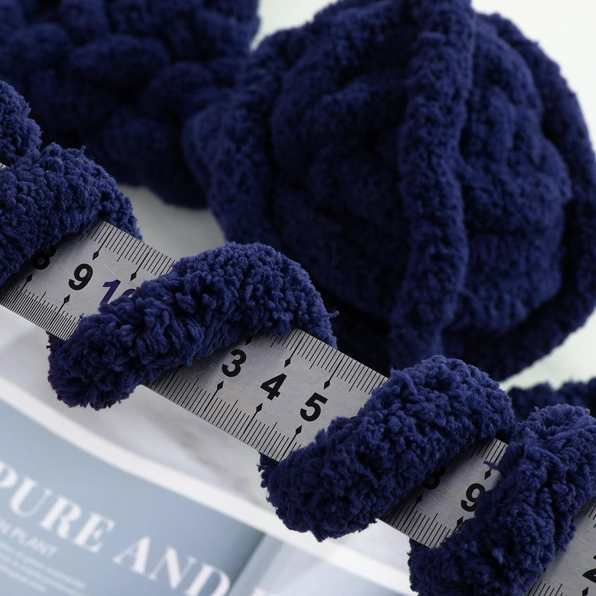 Hombys Navy Blue chunky chenille yarn image 6