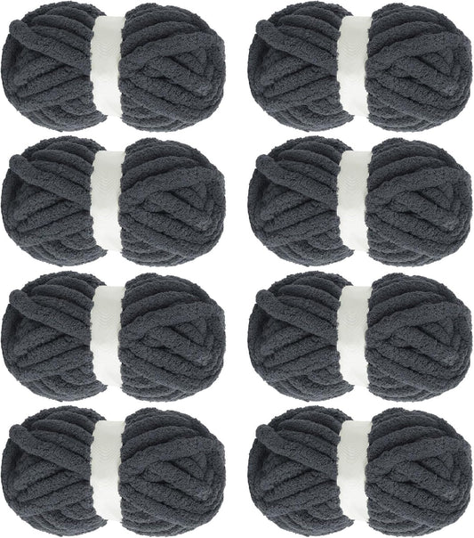 Hombys Charcoal Grey chunky chenille yarn image 1