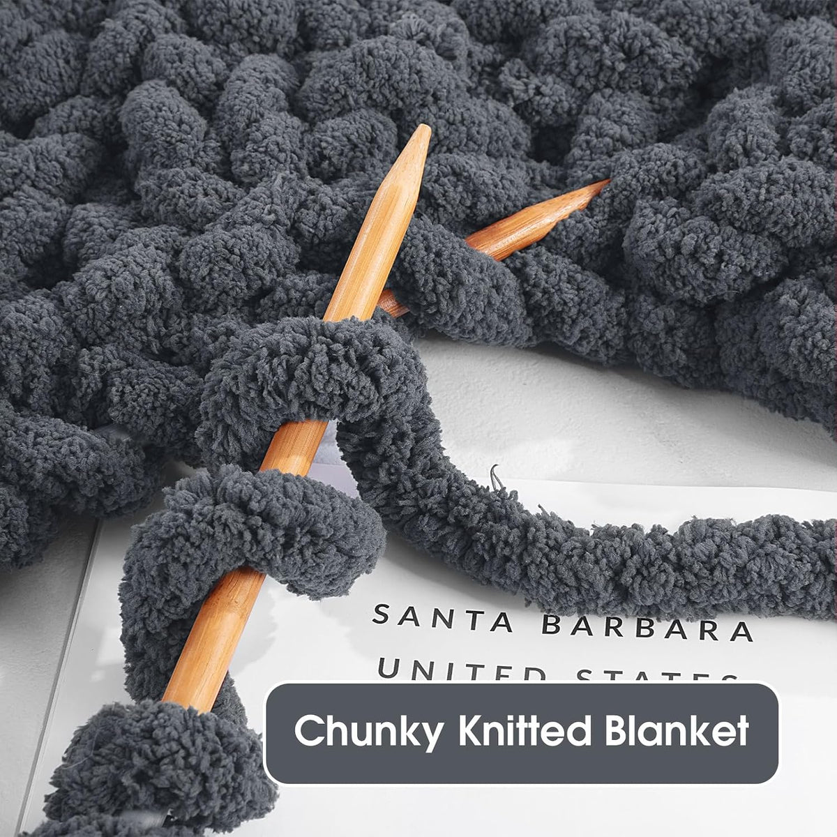 Hombys Charcoal Grey chunky chenille yarn image 5