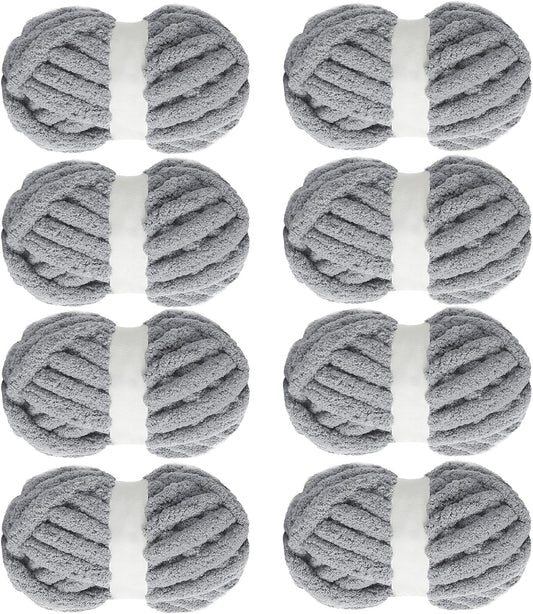 Hombys Medium Grey chunky chenille yarn image 1