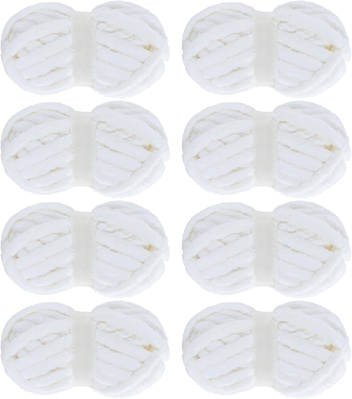 Hombys Pure White chunky chenille yarn image 1