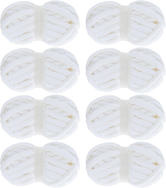 Hombys Pure White chunky chenille yarn image 1