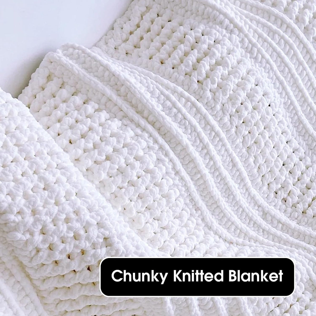 Hombys Pure White chunky chenille yarn image 9