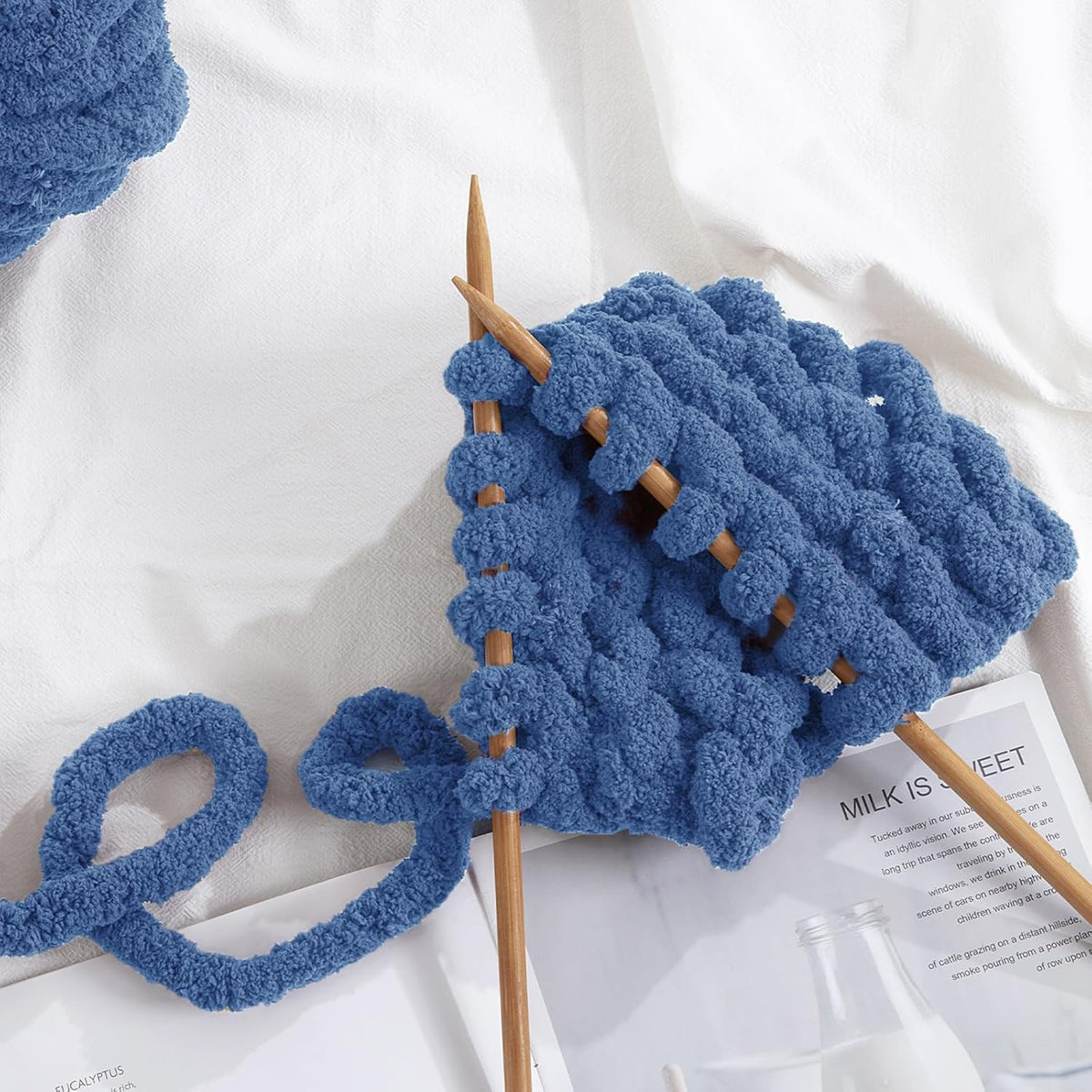 Hombys Country Blue chunky chenille yarn image 3