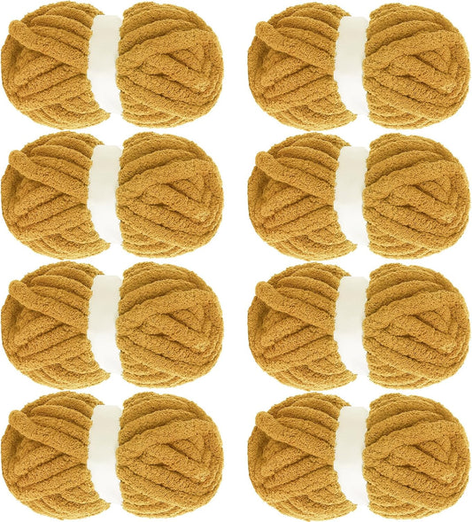 Hombys Mustard Yellow chunky chenille yarn image 1