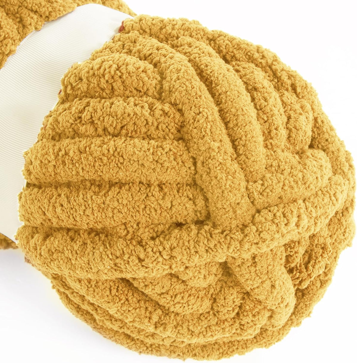 Hombys Mustard Yellow chunky chenille yarn image 6