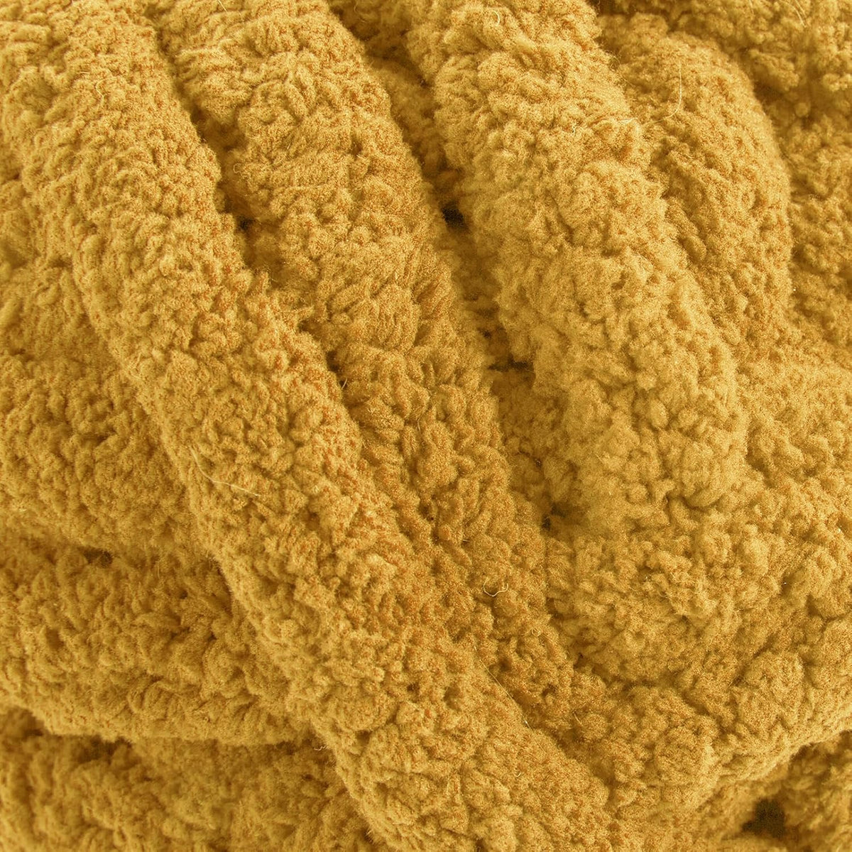 Hombys Mustard Yellow chunky chenille yarn image 7