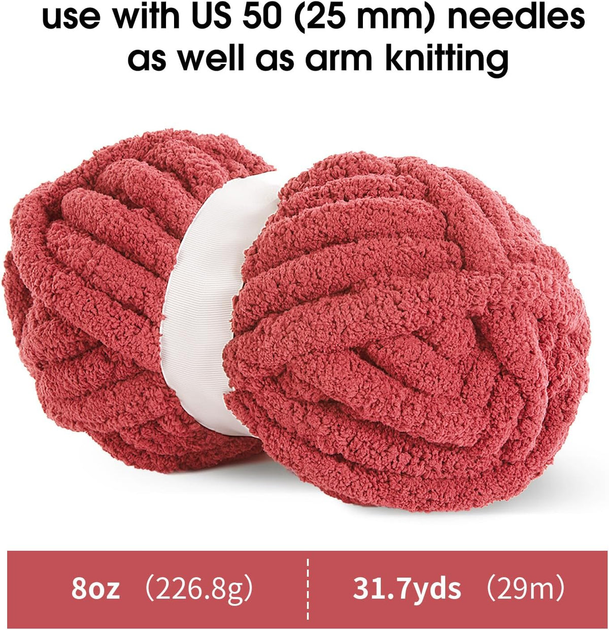 Hombys Red chunky chenille yarn image 2