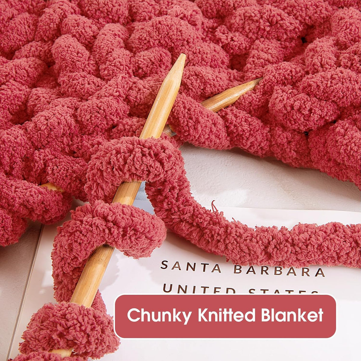 Hombys Red chunky chenille yarn image 5