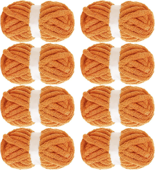 Hombys Orange chunky chenille yarn image 1