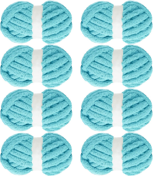 Hombys Lake Blue chunky chenille yarn image 1