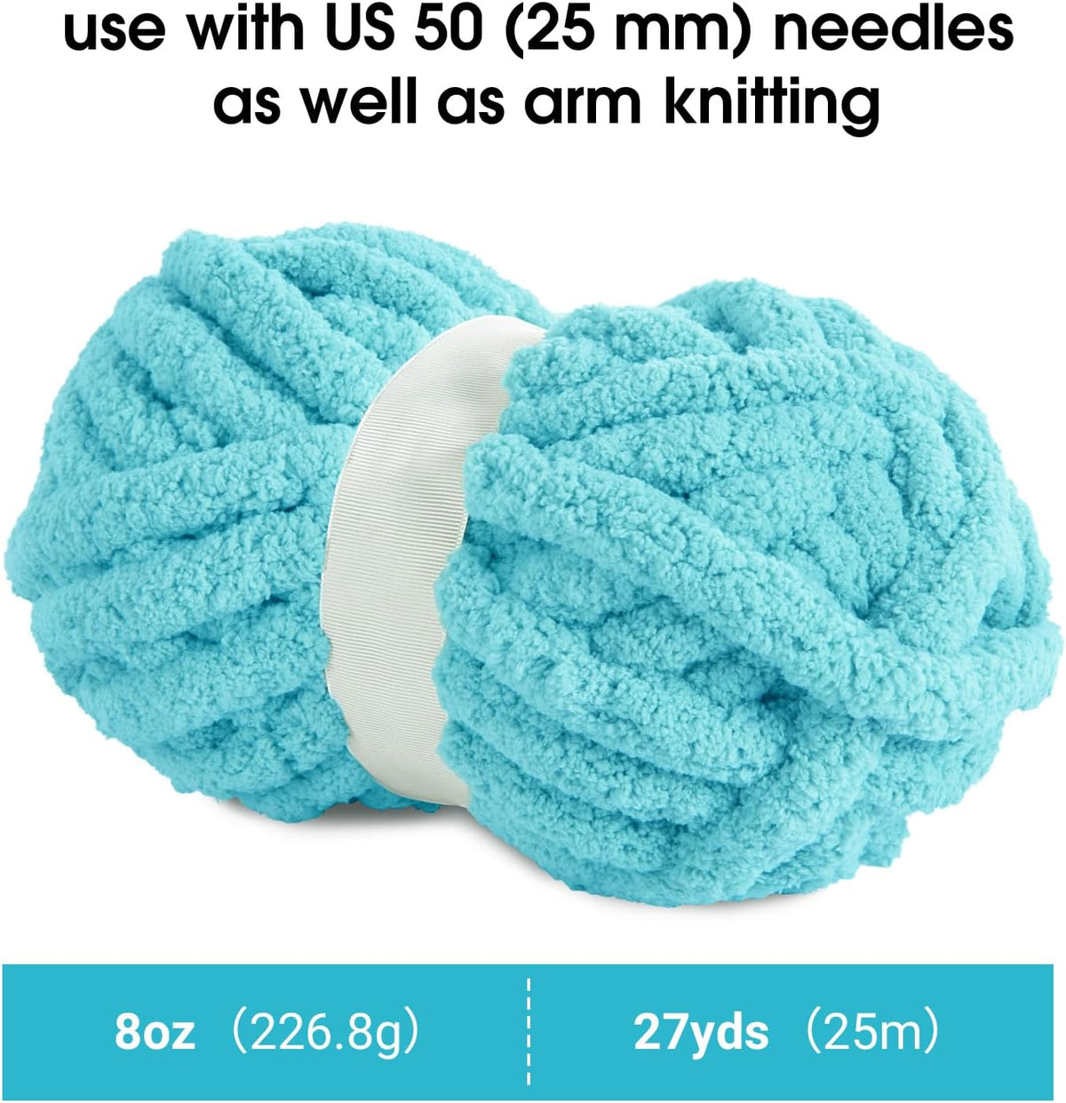 Hombys Lake Blue chunky chenille yarn image 2