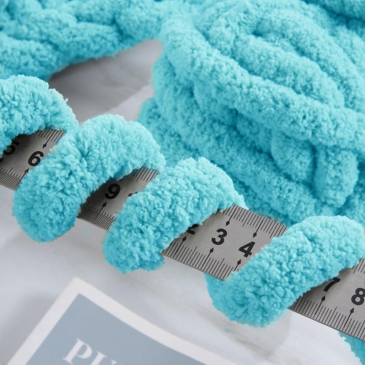 Hombys Lake Blue chunky chenille yarn image 5
